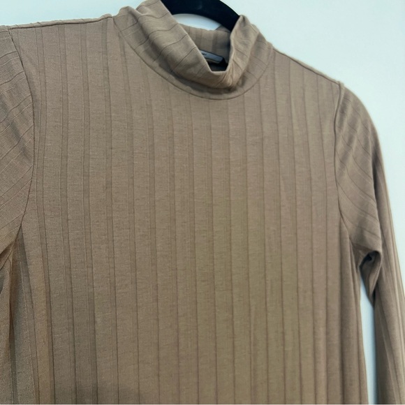 Vero Moda ribbed long sleeve midi dress in brown - Picture 6 of 10